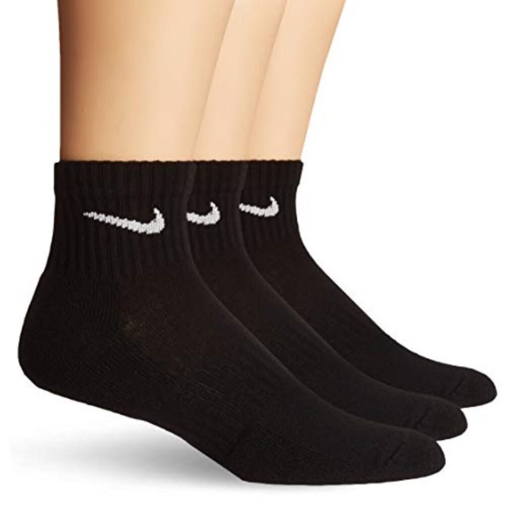 NWT Nike Men 3-Pack Everyday Cushion Ankle Socks Black 8-12-L
